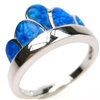 Silver Ring (Rhodium Plated) w/ Inlay Created Opal