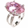 Silver Ring with White and Pink CZ