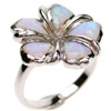 Silver Ring (Rhodium Plated) w/ Inlay Created Opal