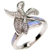 Silver Ring (Rhodium Plated) w/ Inlay Created Opal