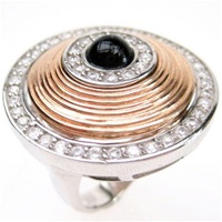 Silver Ring (Rose Gold & Rhodium Plated) W/ White CZ