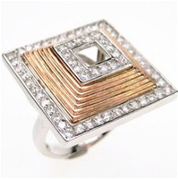 Silver Ring (Rose Gold & Rhodium Plated) W/ White CZ