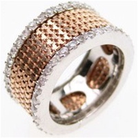 Silver Ring (Rose Gold & Rhodium Plated) W/ White CZ