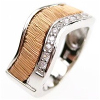 Silver Ring (Rose Gold & Rhodium Plated) W/ White CZ