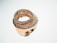 Silver Ring (Rhodium & Rose Gold Plated) w/ White CZ
