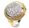 Silver Ring (Rhodium Plated + Gold Plated) W/ White CZ