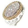 Silver Ring (Rhodium Plated +Gold Plated) W/ White CZ