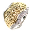 Silver Ring (Rhodium Plated + Gold Plated) W/ White CZ