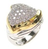 Silver Ring (Rhodium Plated + Gold Plated) W/ White CZ