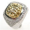 Silver Ring (Rhodium Plated + Gold Plated) W/ White CZ
