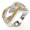 Silver Ring (Rhodium Plated + Gold Plated) W/ White CZ