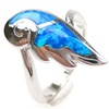 Silver Ring w/ Inlay Created Opal