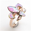 Silver Ring (Rose Gold Plated) w/ Inlay Created Opal