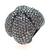 Silver Ring (Black Rhodium Plated) w/ White CZ