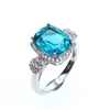 Sterling Silver Ring with London Blue Mystic Quartz and White CZ