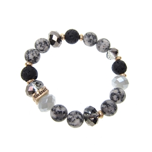 Inspirational Stretch Bracelet - 10mm Black