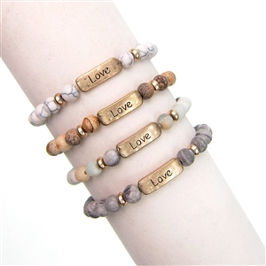 Inspirational Stretch Bracelet - "Love" 6mm