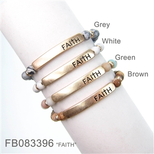 Inspirational Stretch Bracelet - "FAITH" 6mm