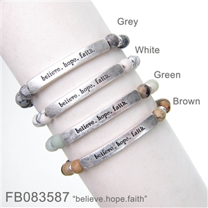 believe hope faith Inspirational Bracelet