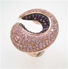 Silver Ring (Rose Gold Plated) w/ Pink & Amethyst CZ