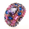 Silver Ring (Rose Gold Plated) w/ Multi-Color CZ