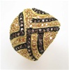 Silver Ring (Gold Plated) w/ Chocolate & Champagne CZ