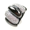 Silver Ring (Gun Metal Plating) w/ White CZ