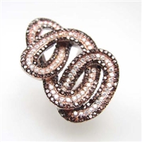 Silver Ring (Rose Gold Plated) with White and Chocolate CZ