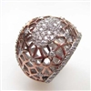 Silver Ring (Rose Gold Plated) with White CZ