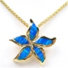 Silver Pendant (Gold Plated) w/ Inlay Created Opal