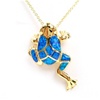 Silver Pendant Gold Plated w/ Inlay Created Opal