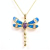 Silver Pendant (Gold Plated) w/ Inlay Created Opal
