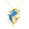 Silver Pendant (Gold Plated) w/ Inlay Created Opal