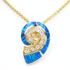 Silver Pendant (Gold Plated) w/ Inlay Created Opal