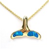 Silver Pendant Gold Plated w/ Inlay Created Opal