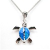 Silver Pendant w/ Inlay Created Opal