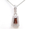 Silver Pendant (Rhodium Plated) w/ Wht  and Smky Topaz CZ.