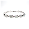 Silver Bracelet with Inlay Created Opal