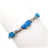 Silver Bracelet with Created Opal