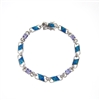 Silver Bracelet with Created Opal, White and Tanzanite CZ