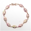 Silver Bracelet (Rose Gold Plated) with Inlay Created Opal