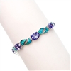 Sterling Silver Bracelet with Inlay Created Opal & Tanzanite CZ