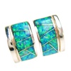 Silver Earrings with Inlay Created Opal