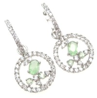 Silver Earring (Rhodium Plated) w/ Wht CZ.