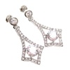 Silver Earrings (Rhodium Plated) w/Wht  CZ.