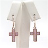 Silver Earring (Rose Gold Plated) with Inlay Created Opal