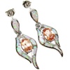 Silver Earrings w/ Inlay Created Opal & Champagne CZ
