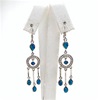 Silver Earrings with Inlay Created Opal & White CZ