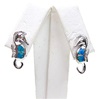 Silver Earrings with Inlay Created Opal