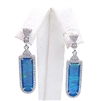 Silver Earrings with Inlay Created Opal